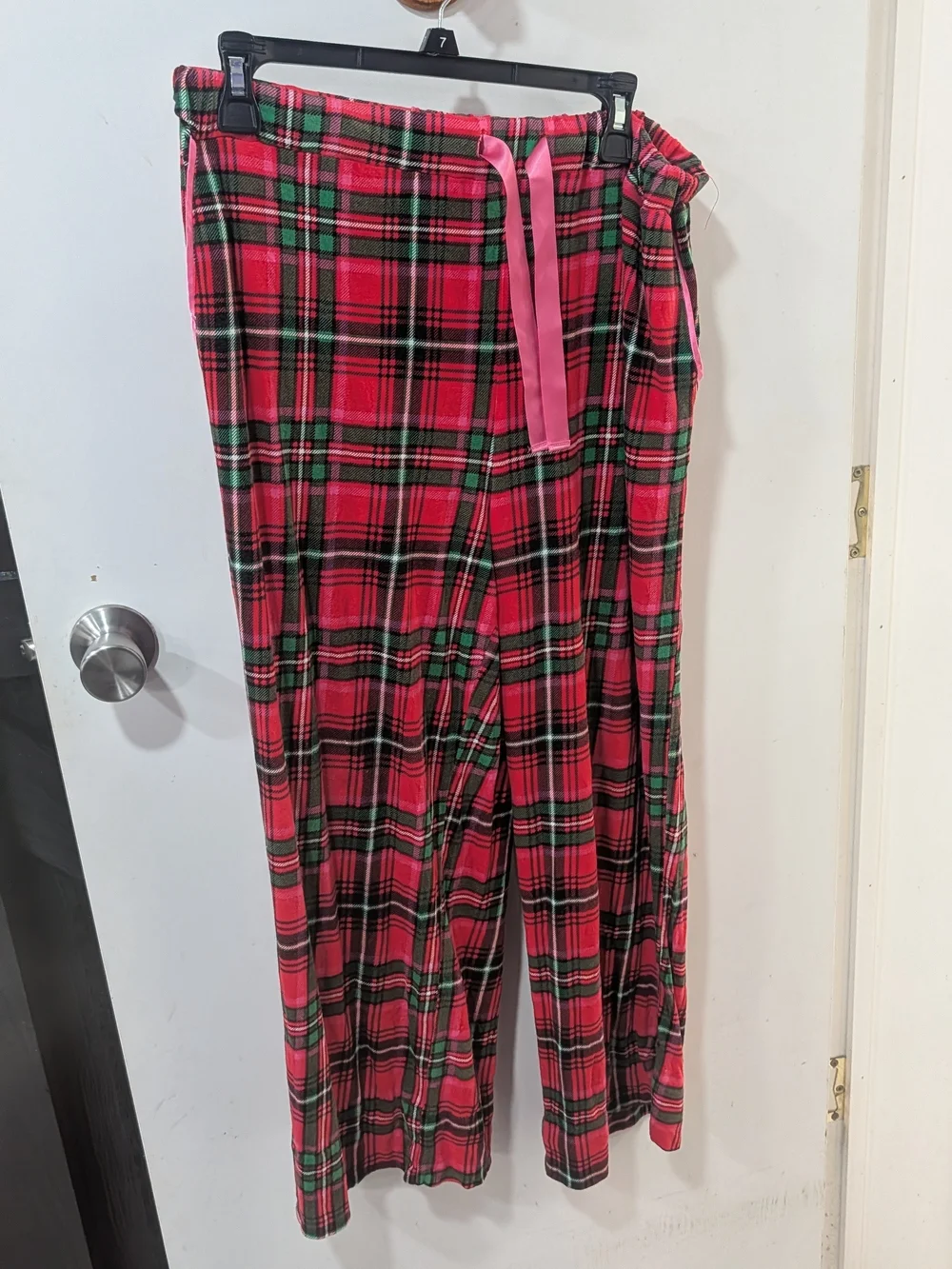 Women's Red Plaid Two-Piece Pajama Set with Hoodie